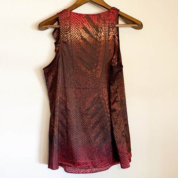 Calvin Klein Ruffle Front Snake Print Tank Top - Picture 6 of 6